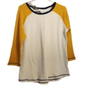 Natural reflections termal three quarter sleeve t-shirt white yellow size M
